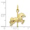 10K Yellow Gold Carousel Horse Charm Polished Jewelry 25mm x 16mm